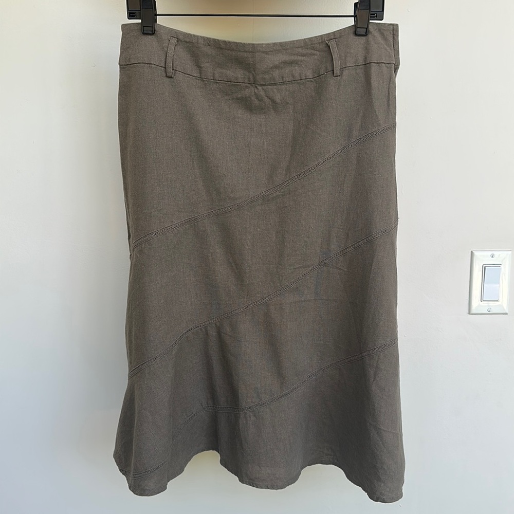 New Look Olive Brown Midi Skirt